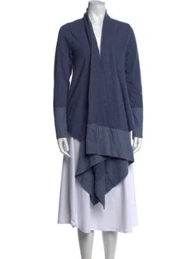 Pre-owned Lafayette 148 Cashmere Striped Sweater In Blue