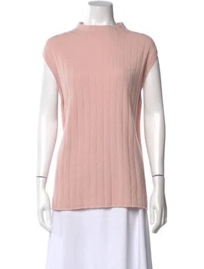 Pre-owned Lafayette 148 Cashmere Striped Sweater In Pink