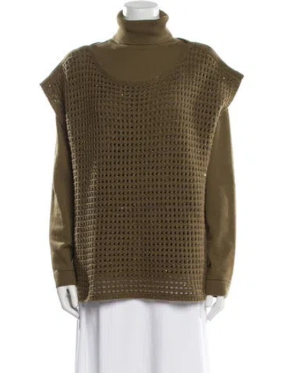 Pre-owned Lafayette 148 Cashmere Sweater In Green