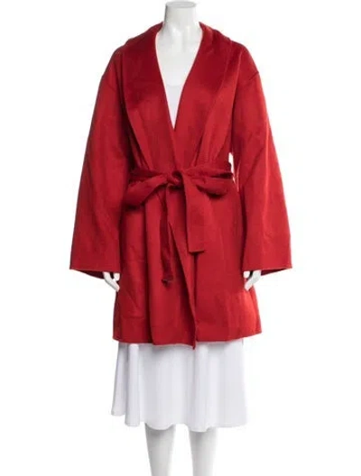 Pre-owned Lafayette 148 Cashmere Trench Coat In Red