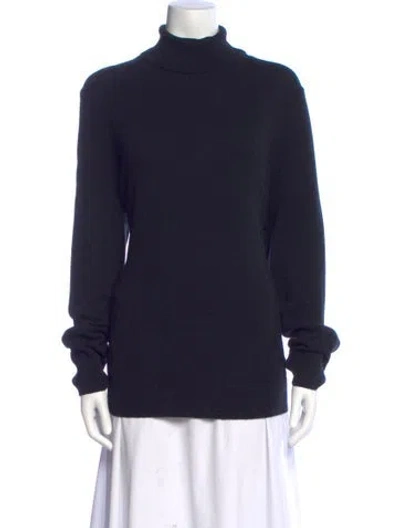 Pre-owned Lafayette 148 Cashmere Turtleneck Sweater In Black
