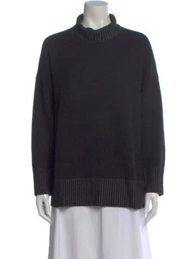 Pre-owned Lafayette 148 Cashmere Turtleneck Sweater In Black