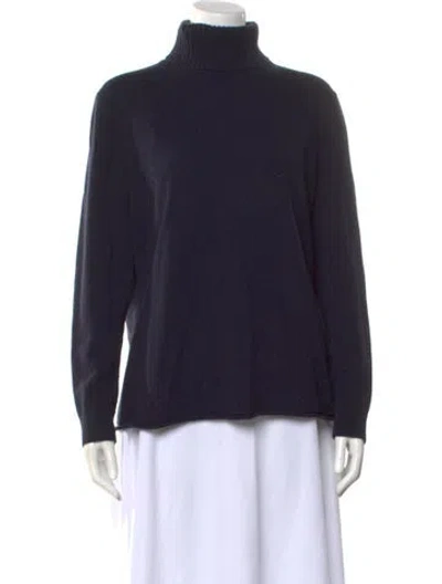 Pre-owned Lafayette 148 Cashmere Turtleneck Sweater In Blue