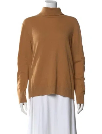 Pre-owned Lafayette 148 Cashmere Turtleneck Sweater In Brown
