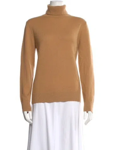 Pre-owned Lafayette 148 Cashmere Turtleneck Sweater In Brown
