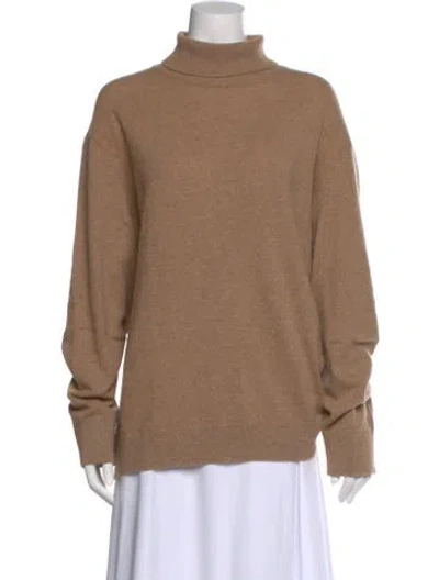 Pre-owned Lafayette 148 Cashmere Turtleneck Sweater In Brown