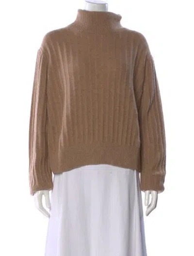 Pre-owned Lafayette 148 Cashmere Turtleneck Sweater In Brown