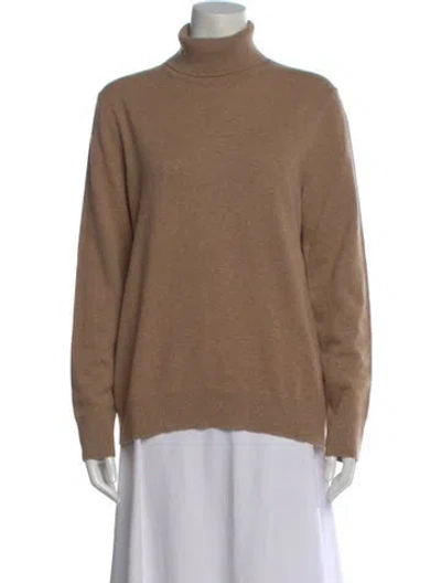 Pre-owned Lafayette 148 Cashmere Turtleneck Sweater In Brown