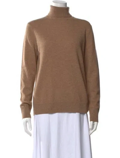 Pre-owned Lafayette 148 Cashmere Turtleneck Sweater In Brown