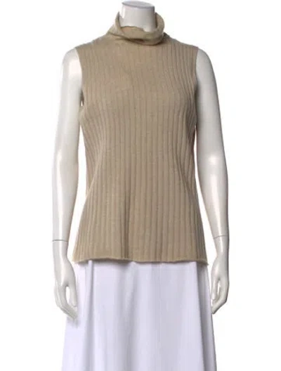 Pre-owned Lafayette 148 Cashmere Turtleneck Sweater In Brown