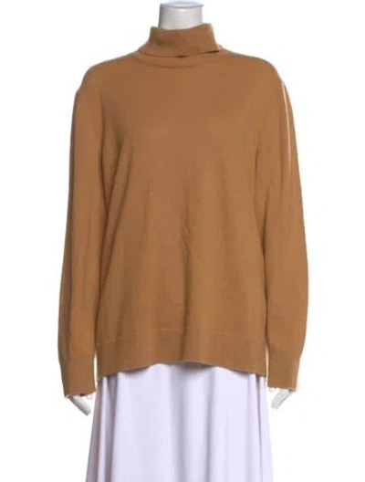 Pre-owned Lafayette 148 Cashmere Turtleneck Sweater In Brown