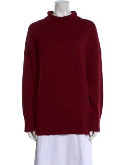 Pre-owned Lafayette 148 Cashmere Turtleneck Sweater In Burgundy