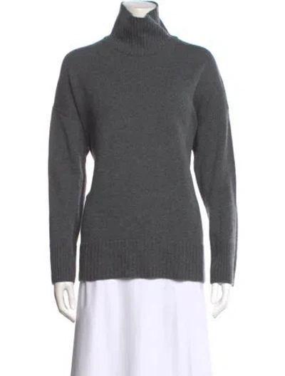 Pre-owned Lafayette 148 Cashmere Turtleneck Sweater In Gray