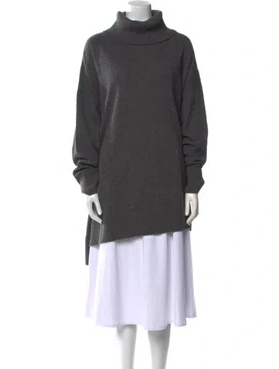 Pre-owned Lafayette 148 Cashmere Turtleneck Sweater In Gray