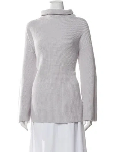Pre-owned Lafayette 148 Cashmere Turtleneck Sweater In Gray