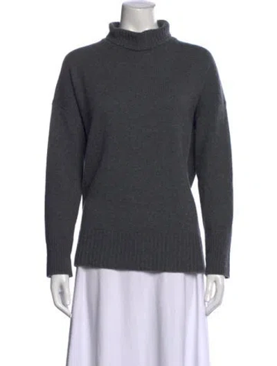 Pre-owned Lafayette 148 Cashmere Turtleneck Sweater In Gray