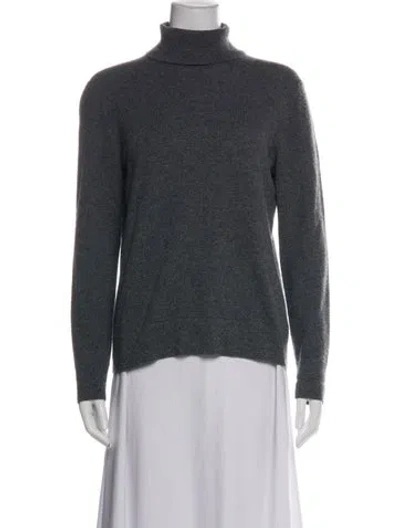 Pre-owned Lafayette 148 Cashmere Turtleneck Sweater In Gray
