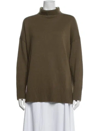 Pre-owned Lafayette 148 Cashmere Turtleneck Sweater In Green