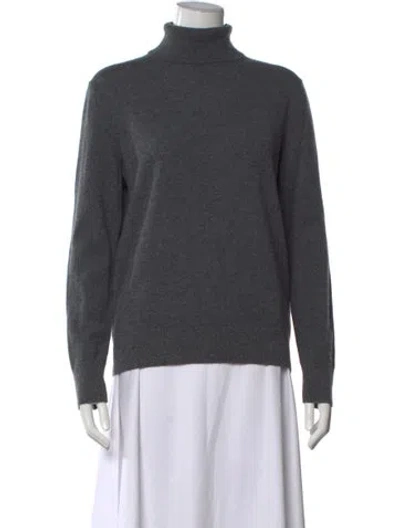 Pre-owned Lafayette 148 Cashmere Turtleneck Sweater In Grey