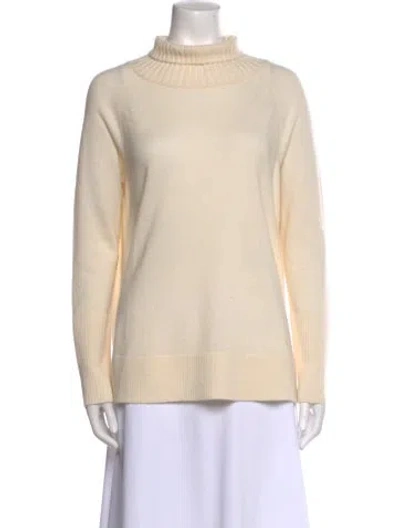 Pre-owned Lafayette 148 Cashmere Turtleneck Sweater In Neutral