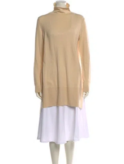 Pre-owned Lafayette 148 Cashmere Turtleneck Sweater In Neutral