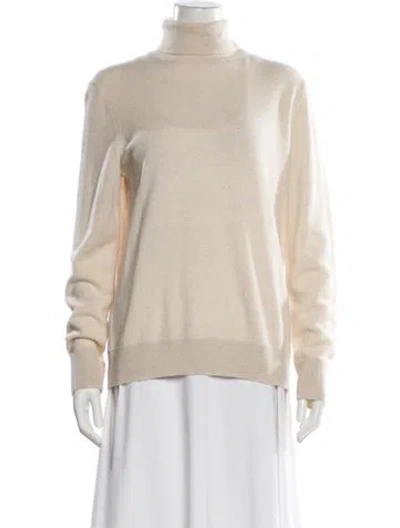 Pre-owned Lafayette 148 Cashmere Turtleneck Sweater In Neutral