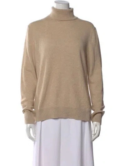 Pre-owned Lafayette 148 Cashmere Turtleneck Sweater In Neutral