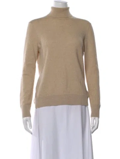 Pre-owned Lafayette 148 Cashmere Turtleneck Sweater In Neutral
