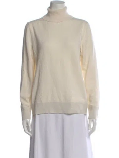 Pre-owned Lafayette 148 Cashmere Turtleneck Sweater In Neutral