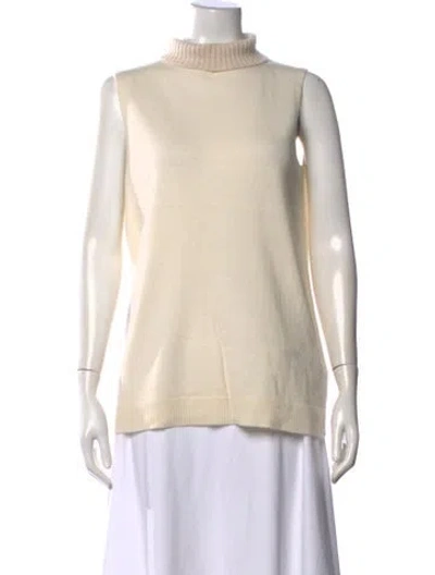 Pre-owned Lafayette 148 Cashmere Turtleneck Sweater In Neutral