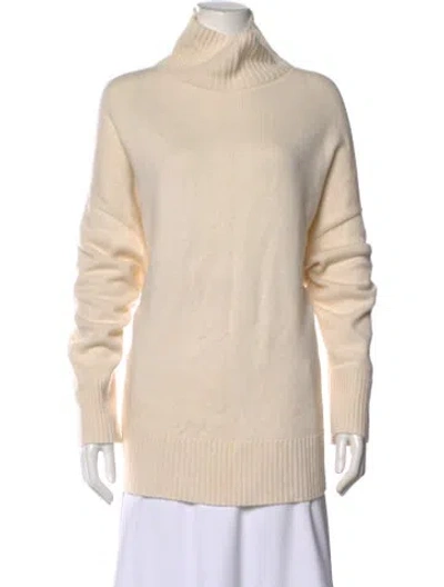 Pre-owned Lafayette 148 Cashmere Turtleneck Sweater In Neutral