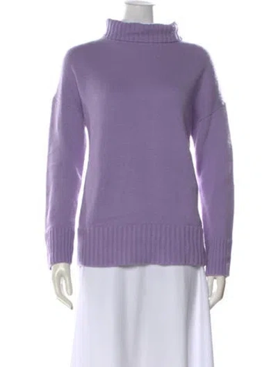 Pre-owned Lafayette 148 Cashmere Turtleneck Sweater In Purple