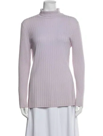 Pre-owned Lafayette 148 Cashmere Turtleneck Sweater In Purple