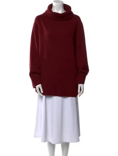 Pre-owned Lafayette 148 Cashmere Turtleneck Sweater In Red
