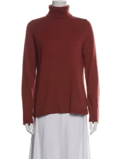 Pre-owned Lafayette 148 Cashmere Turtleneck Sweater In Red