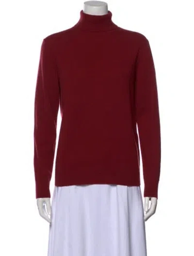 Pre-owned Lafayette 148 Cashmere Turtleneck Sweater W/ Tags In Burgundy