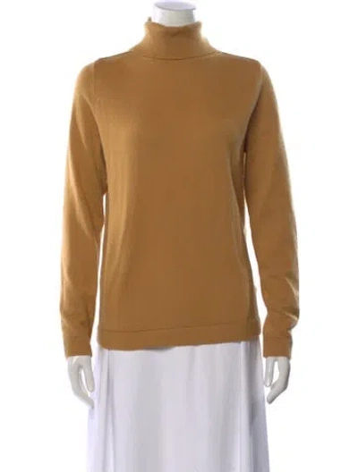Pre-owned Lafayette 148 Cashmere Turtleneck Sweater In Yellow