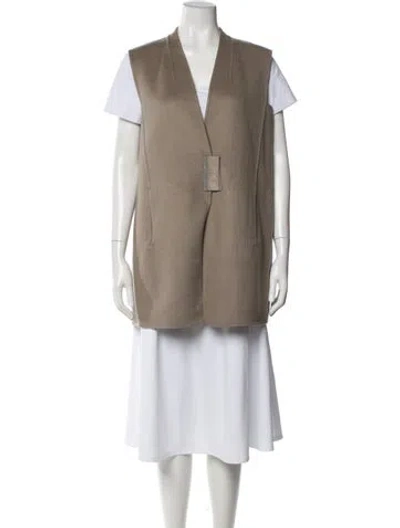 Pre-owned Lafayette 148 Cashmere Vest In Neutral