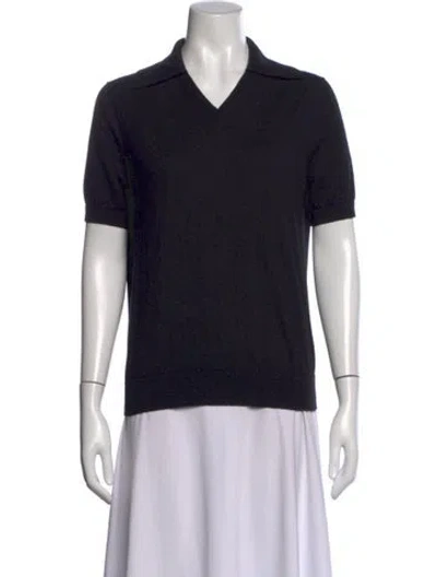 Pre-owned Lafayette 148 Cashmere V-neck Sweater In Black