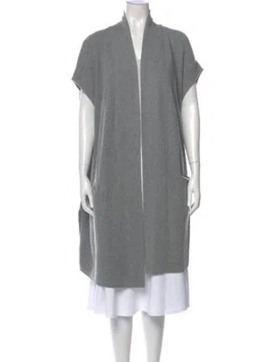 Pre-owned Lafayette 148 Cashmere V-neck Sweater In Gray