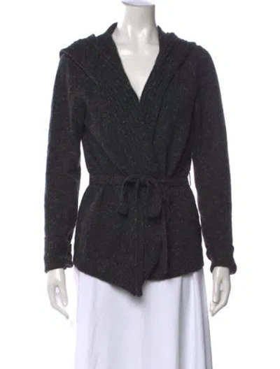 Pre-owned Lafayette 148 Cashmere V-neck Sweater In Gray