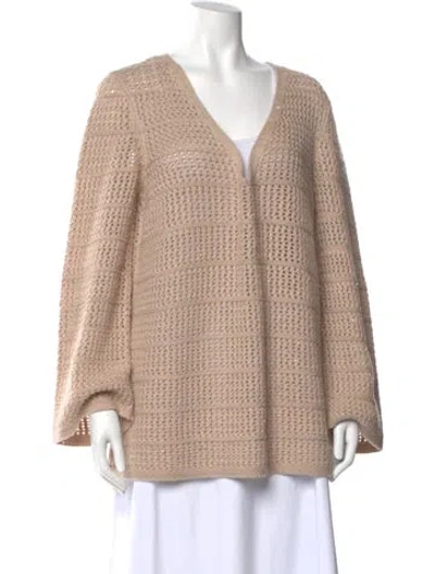 Pre-owned Lafayette 148 Cashmere V-neck Sweater In Pink