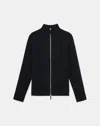 Lafayette 148 Cashmere Stand Collar Zip-front Cardigan In Black
