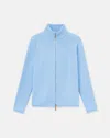 Lafayette 148 Cashmere Zip Front Cardigan In Blue Oasis