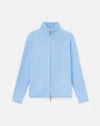 Lafayette 148 Cashmere Zip Front Cardigan In Blue