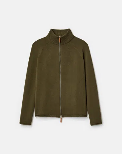 Lafayette 148 Cashmere Zip Front Cardigan In Brown