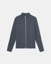 Lafayette 148 Cashmere Zip Front Cardigan In Graphite Melange