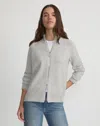 Lafayette 148 Cashmere Zip Front Cardigan In Grey Heather
