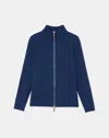 Lafayette 148 Cashmere Zip Front Cardigan In Lido Blue