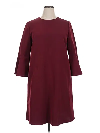 Pre-owned Lafayette 148 Casual Dress In Burgundy